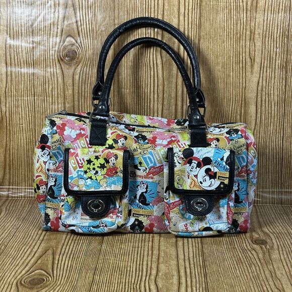 Vintage Disney Parks Classic Collage Purse Mickey & Friends Bag AUTHENTIC world - Picture 1 of 16